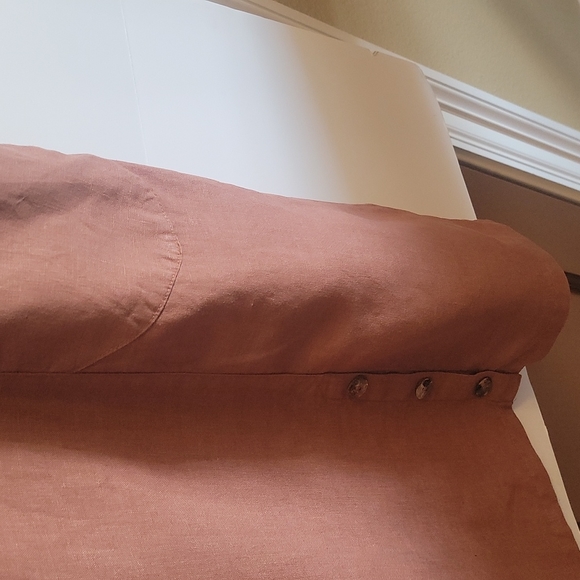 Click by Color Me Cotton Linen brownish  sleeveless dress. V Neck XXL - Picture 2 of 6